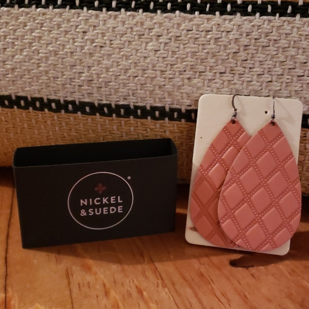 Nickel & Suede Leather Earrings